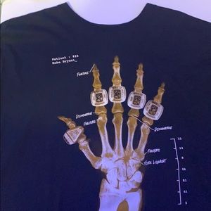 Kobe Bryant hand x-ray t-shirt with rings